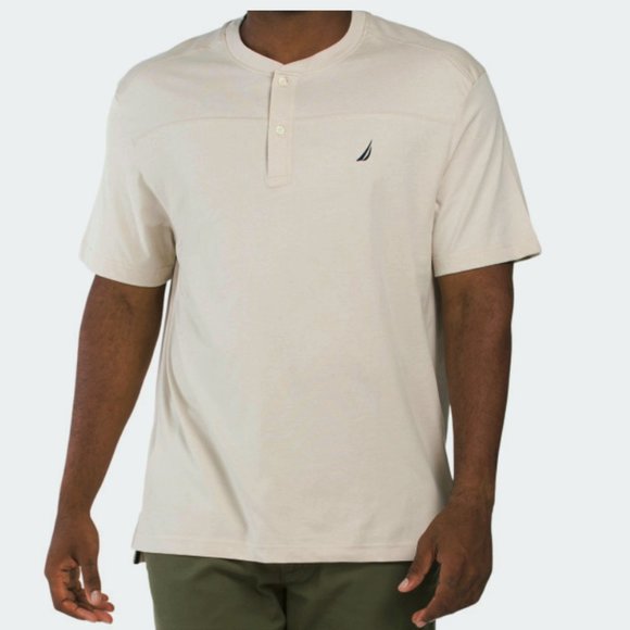 Nautica Men's Casual Button Henley Tee Shirt Size XL Short Sleeve - Picture 2 of 5